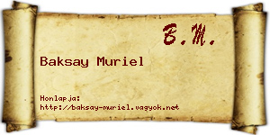 Baksay Muriel névjegykártya